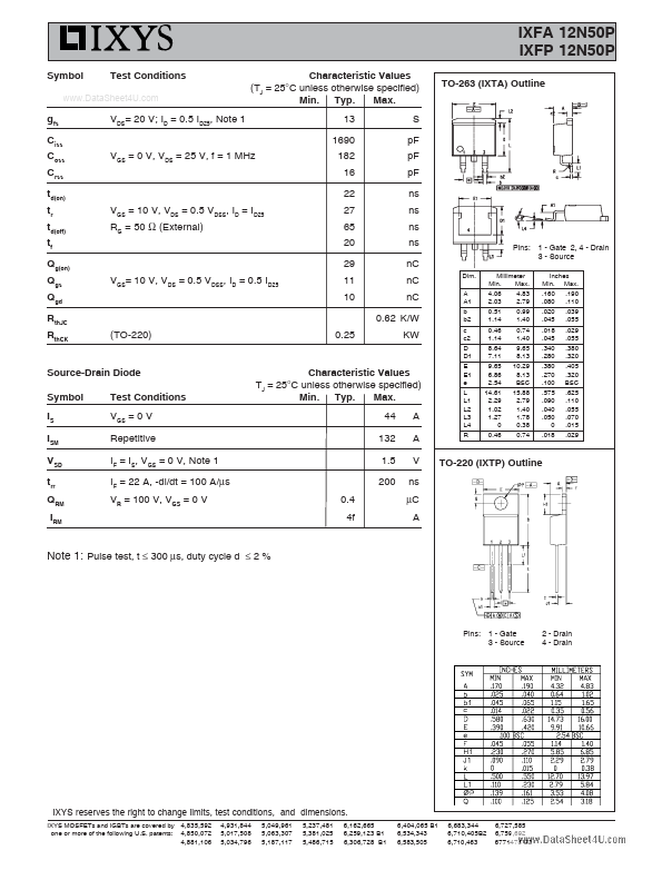 IXFA12N50P