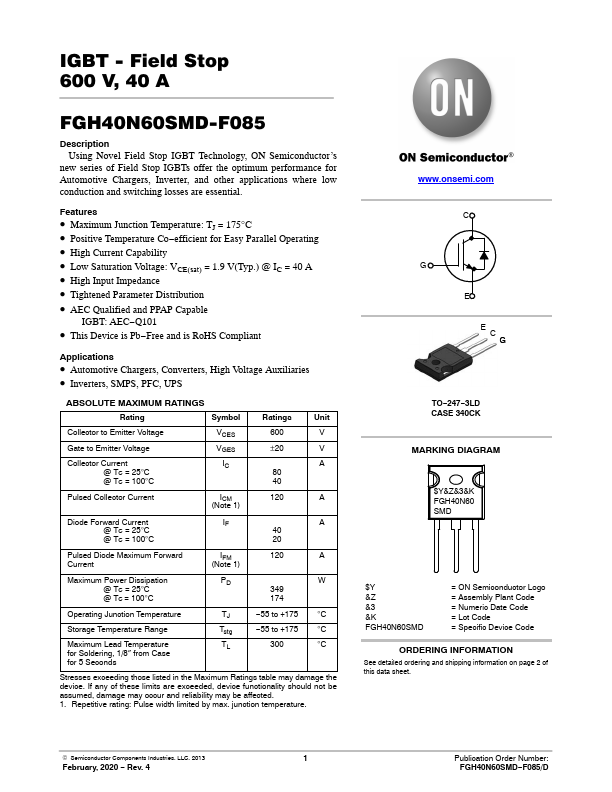 FGH40N60SMD-F085