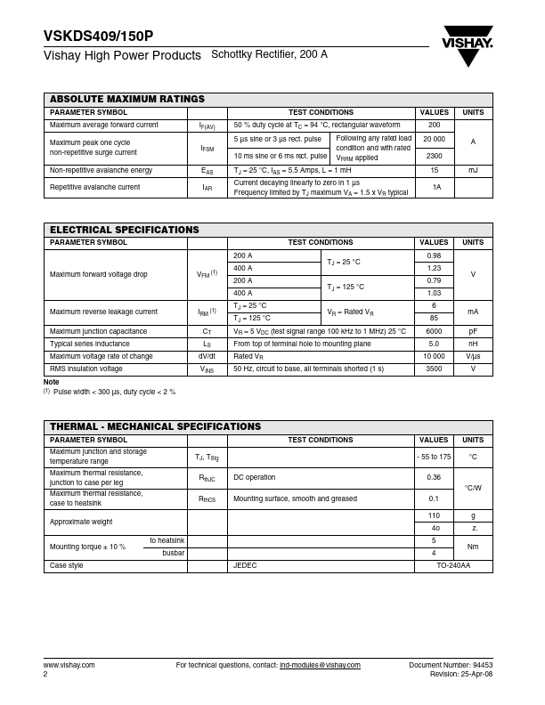 VSKDS409-150P