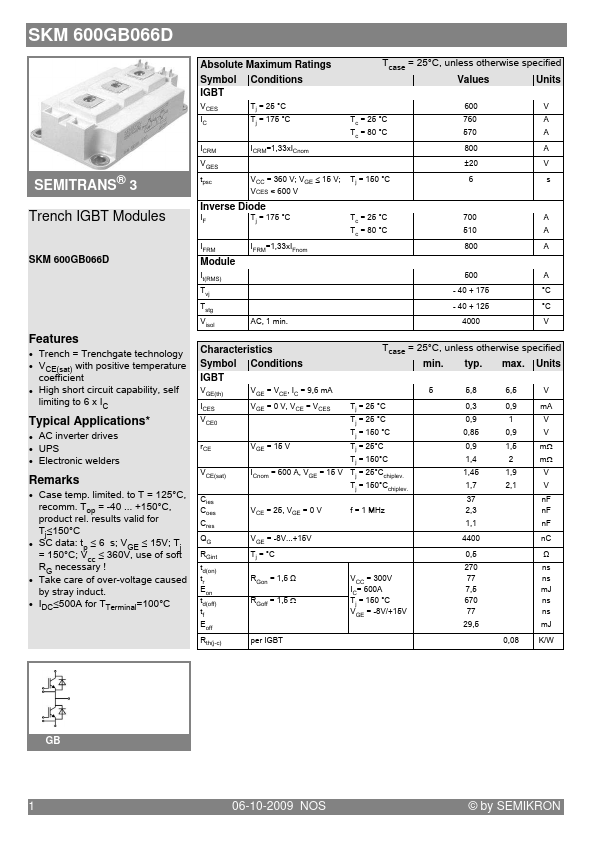 SKM600GB066D