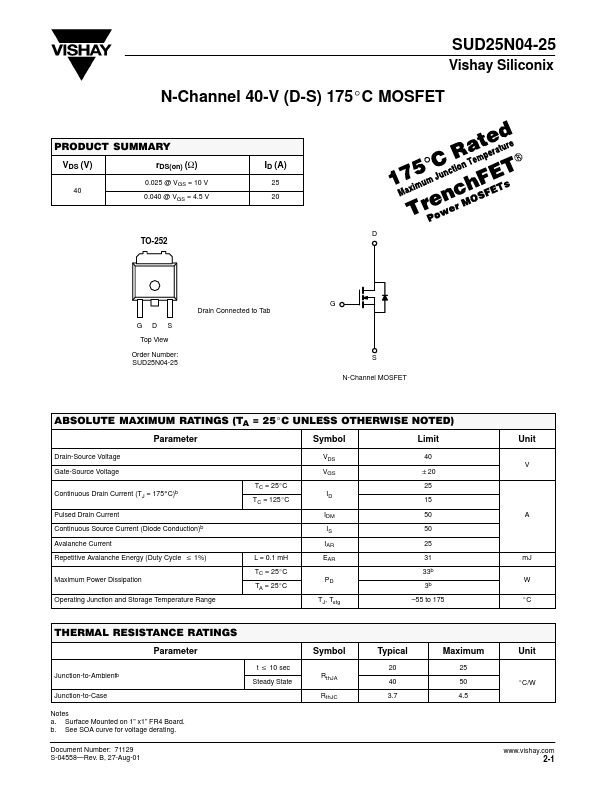 SUD25N04-25